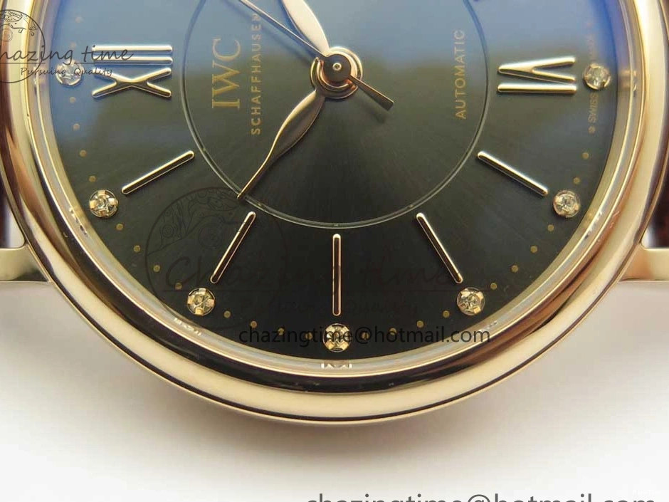 MIROTIME 0419 SportInspired Portofino IW458101 RG MK 1:1 Best Edition Gray Dial On Brown Leather Strap MIYOTA 7165